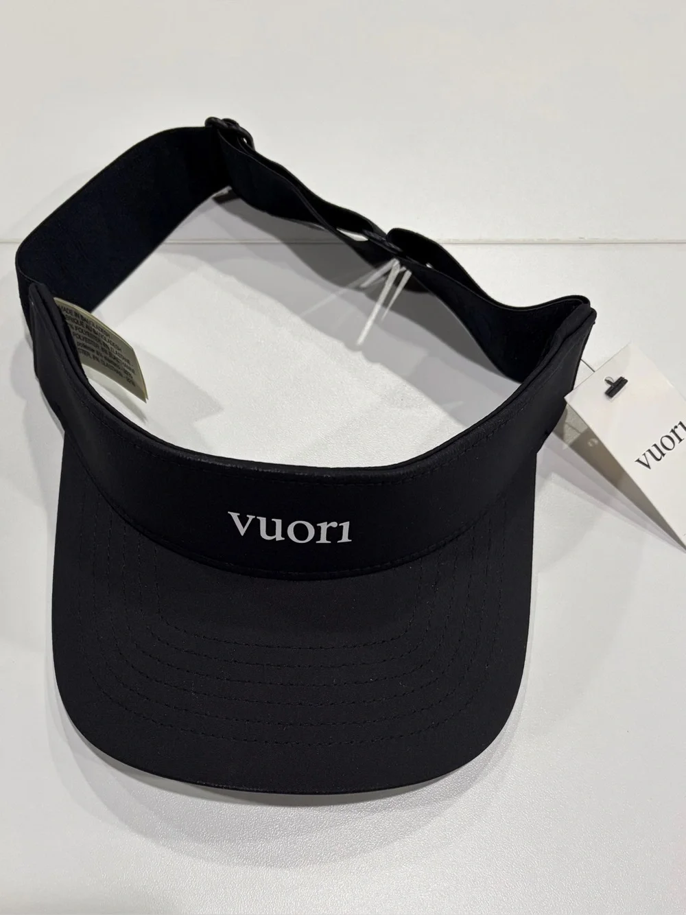 Vuori Topspin Visor 2.0 Adult Women's Men's Black NWT Adjustable Stretch Strap